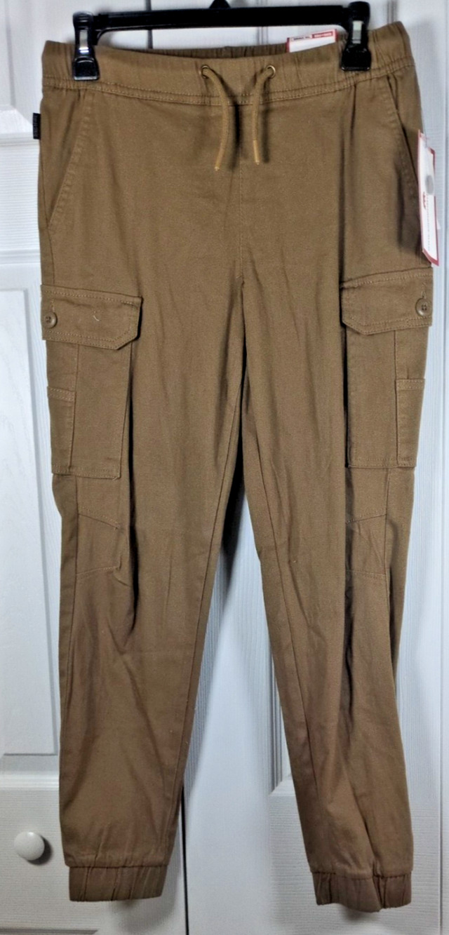 Ring of Fire Cayden Twill Cargo Jogger Pants Boys XLG Brown Khaki Stretch NWT